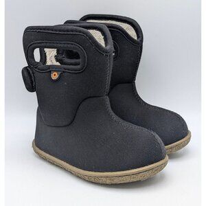 Toddler Bogs Winter Boots Size 6 Infant Baby Black Waterproof Fur Lined Warm